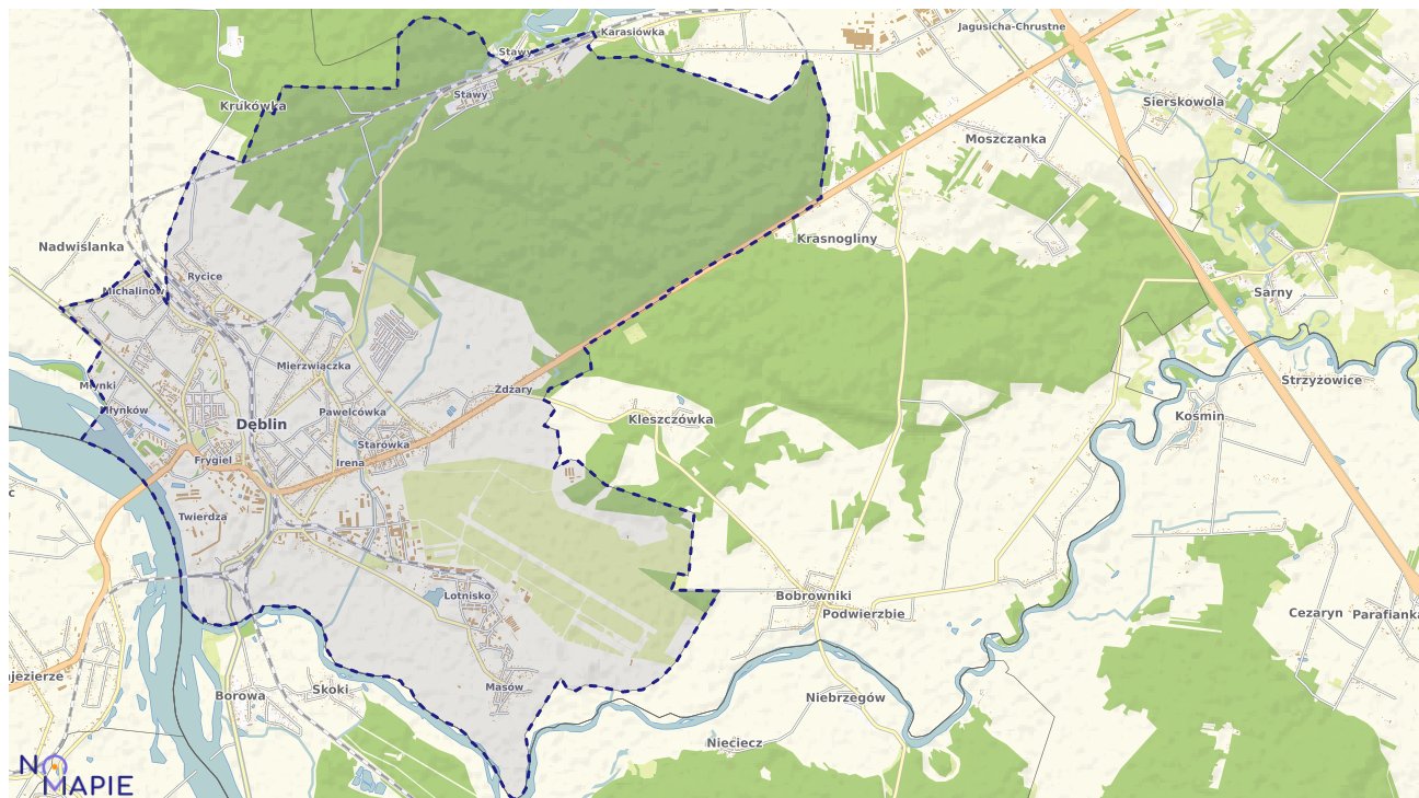 Mapa obszarów ochrony przyrody Dęblina