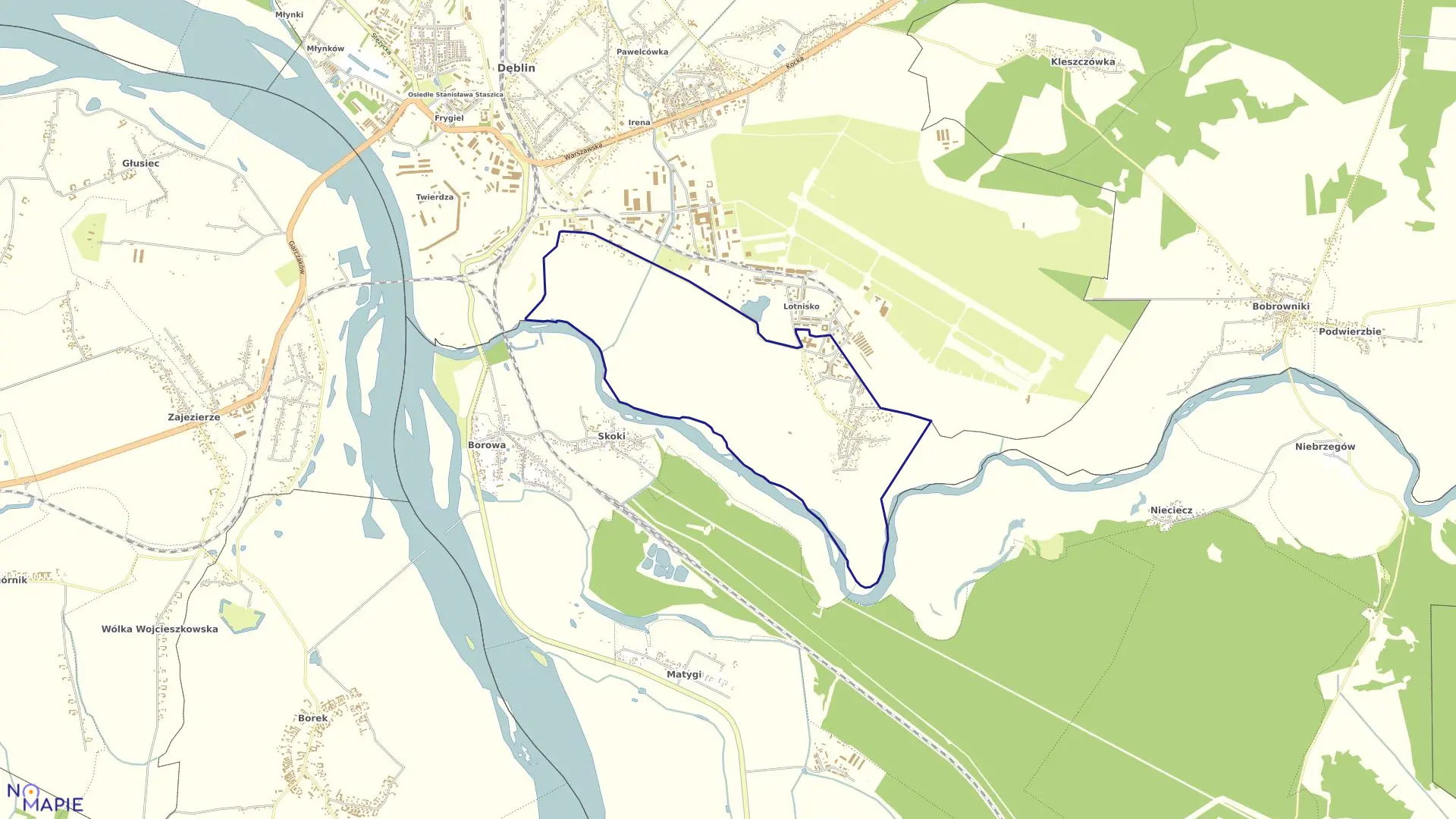 Mapa obrębu MASÓW w mieście Dęblin