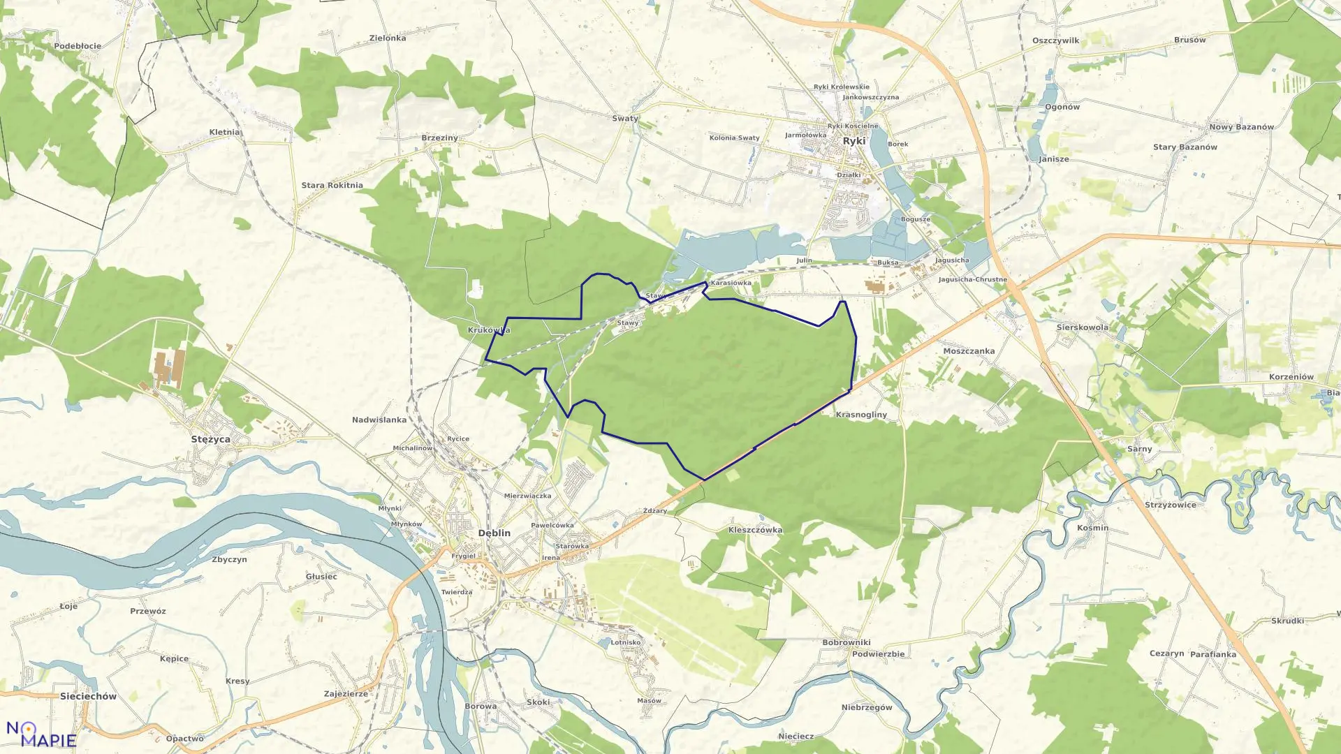 Mapa obrębu OBRĘB NR 6 w mieście Dęblin