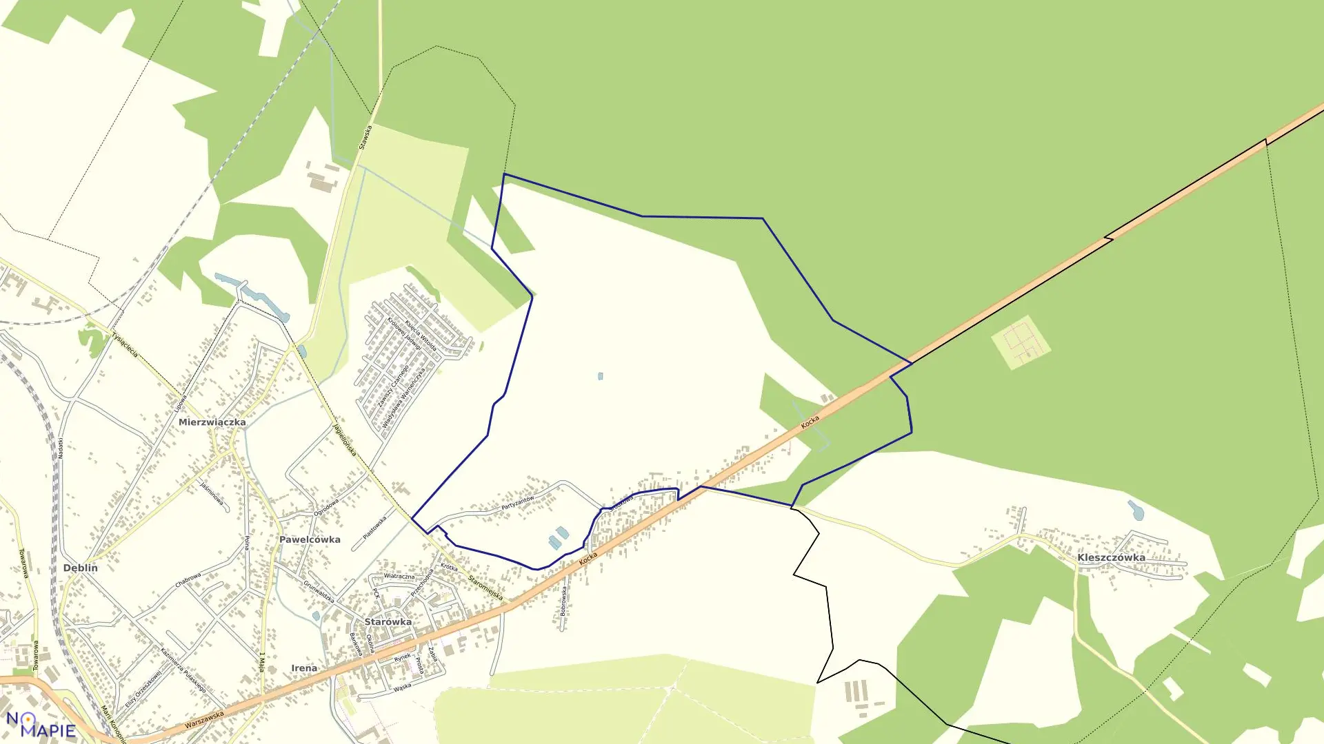 Mapa obrębu ŻDŻARY w mieście Dęblin